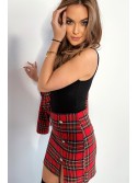 Red and green checkered mini skirt 80077 - Online store - Boutique